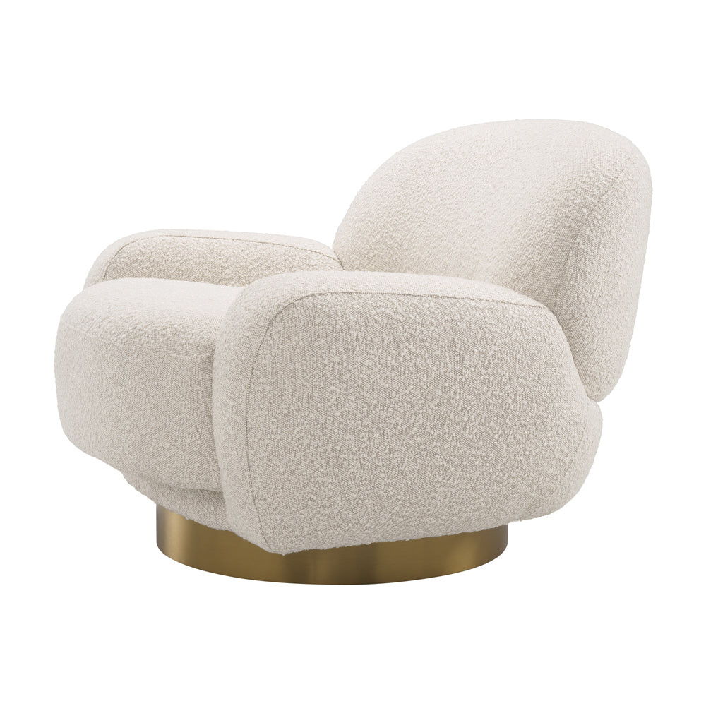 Udine Swivel Chair - Bouclé Cream