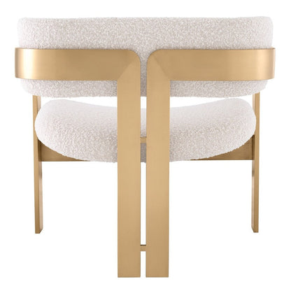 Donato Chair - Brushed Brass Finish & Bouclé Cream