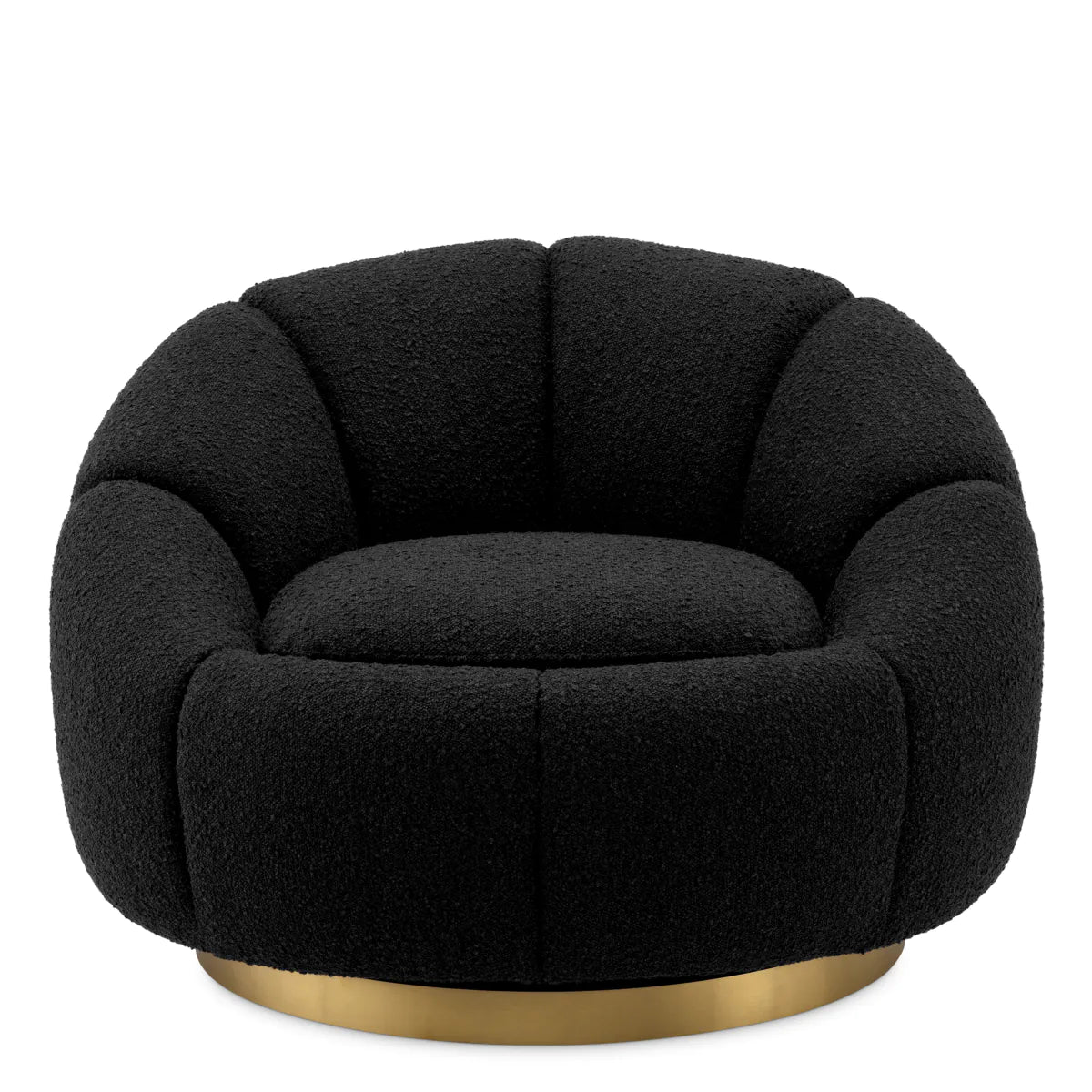 Inger Swivel Chair - Bouclé Black
