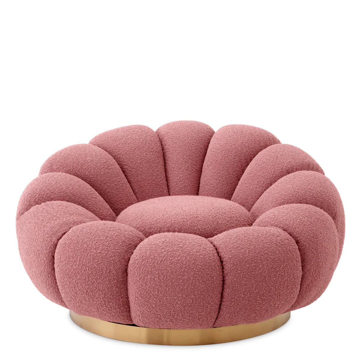 Mello Swivel Chair - Bouclé Rose