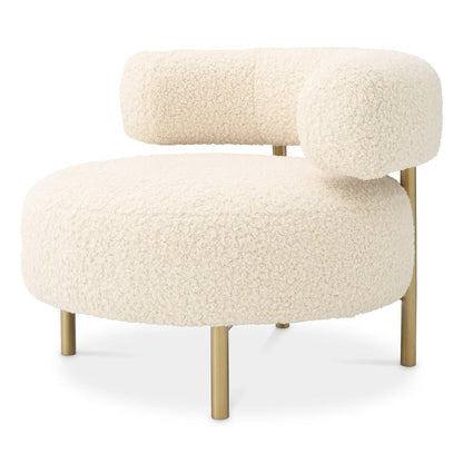 Thompson Chair - Faux Shearling Brushed Brass Finish