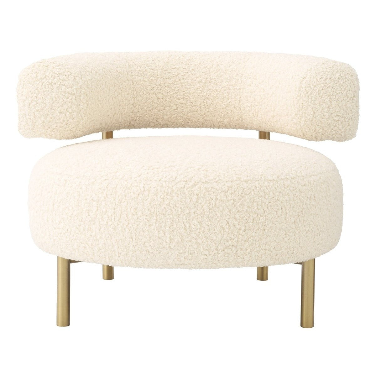Thompson Chair - Faux Shearling Brushed Brass Finish
