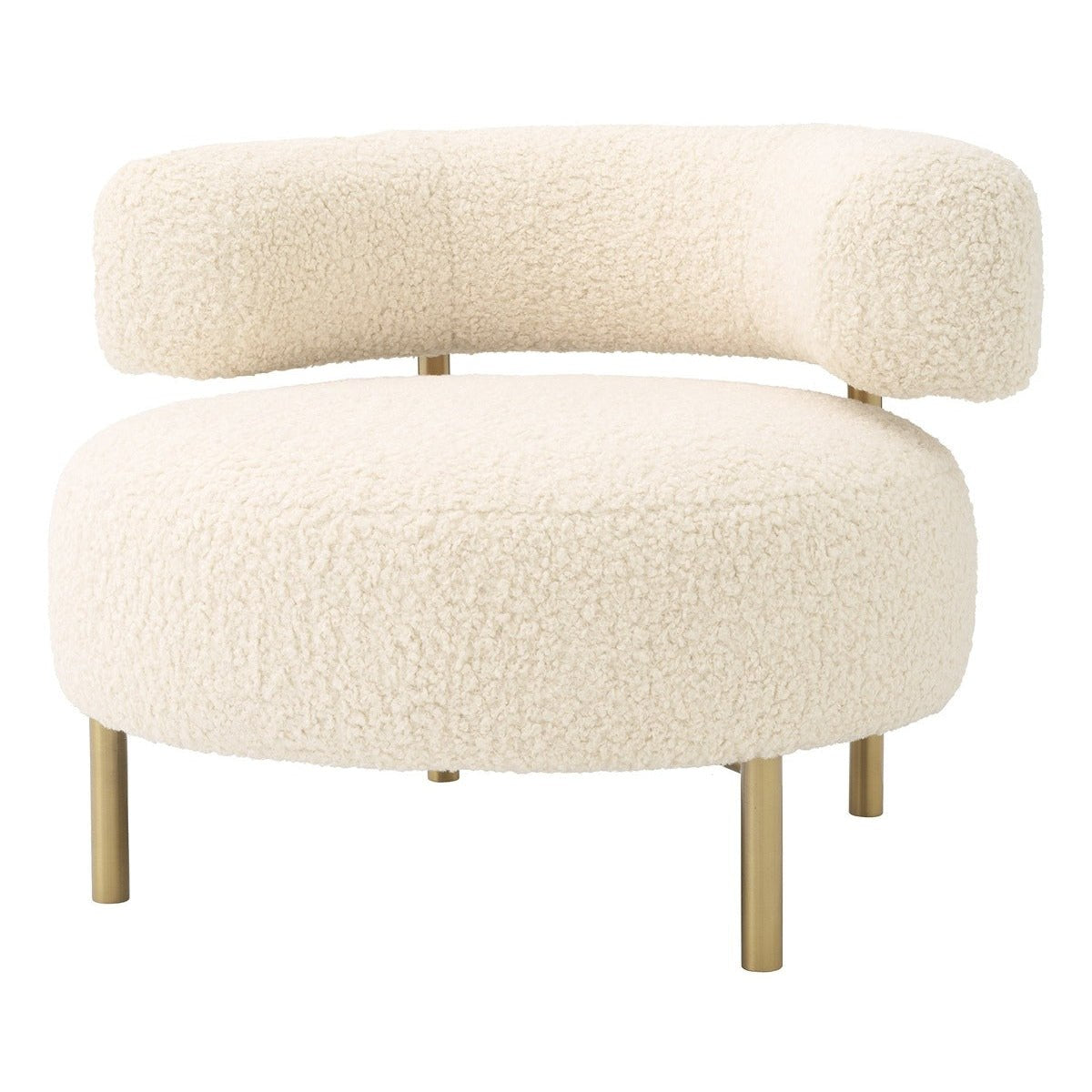 Thompson Chair - Faux Shearling Brushed Brass Finish