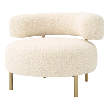 Thompson Chair - Faux Shearling Brushed Brass Finish