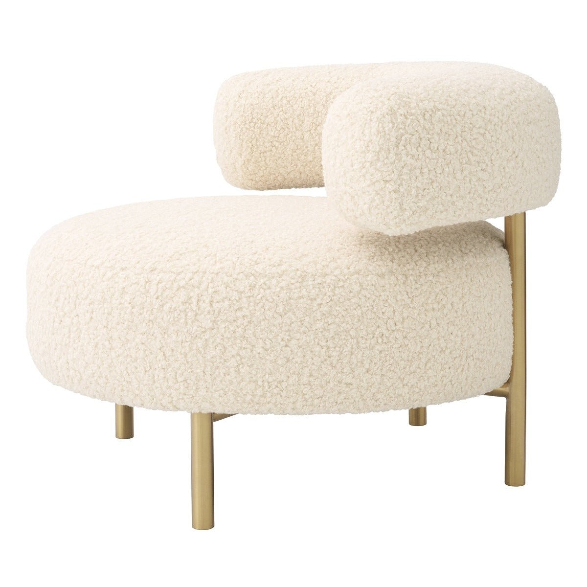Thompson Chair - Faux Shearling Brushed Brass Finish