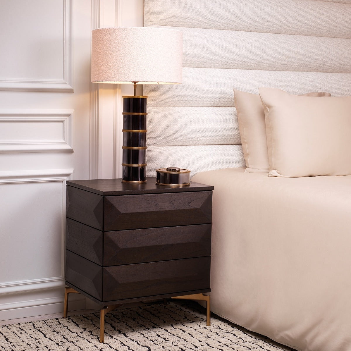 Denver Bedside Table - Mocha Oak Veneer