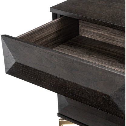Denver Bedside Table - Mocha Oak Veneer