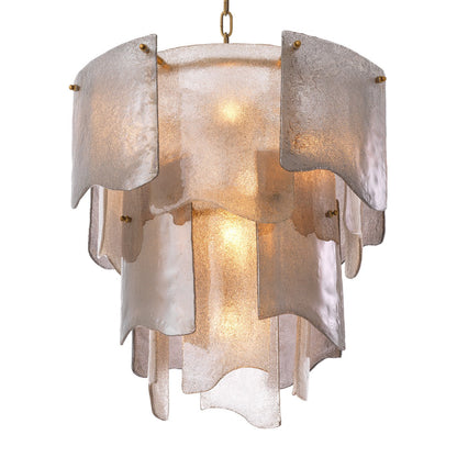 Asinara Small Chandelier - Antique Brass & Smoke Glass