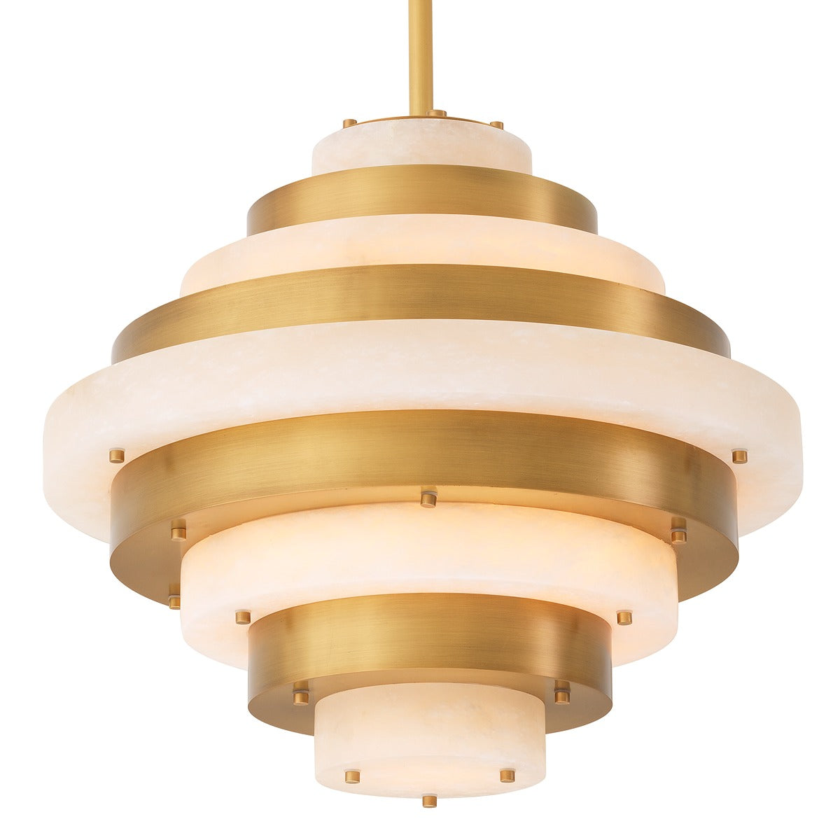 Lazzari Chandelier - Antique Brass & Alabaster
