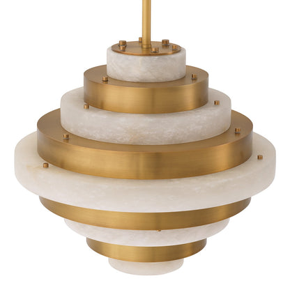Lazzari Chandelier - Antique Brass & Alabaster