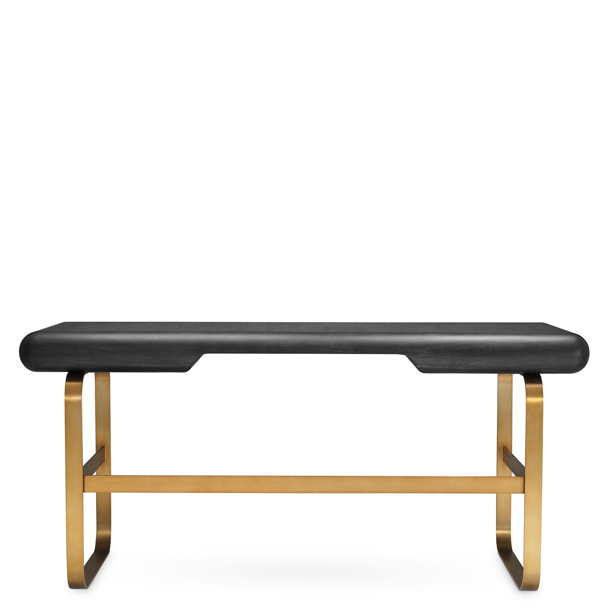 Nathaniel Desk - Charcoal Grey Oak Veneer & Brushed Brass