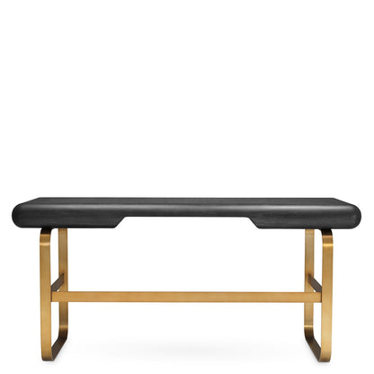 Nathaniel Desk - Charcoal Grey Oak Veneer & Brushed Brass