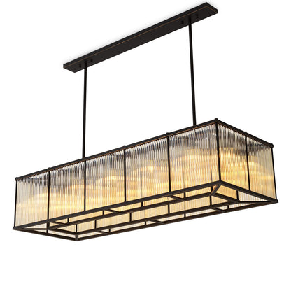 Bernadi Rectangular Chandelier - Bronze Highlight