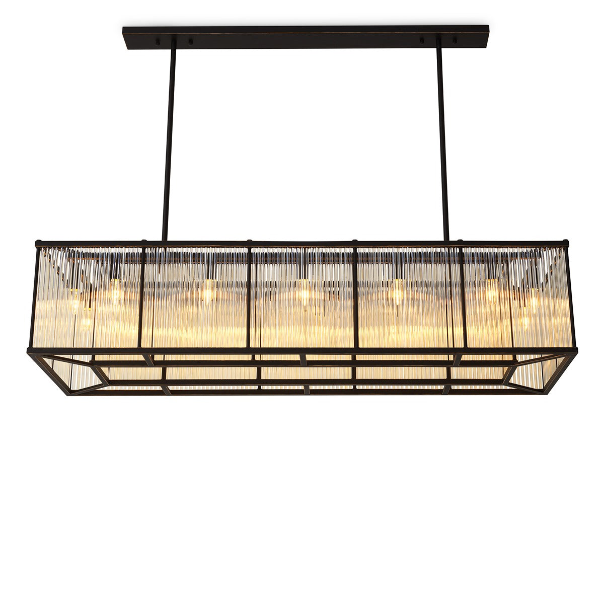 Bernadi Rectangular Chandelier - Bronze Highlight