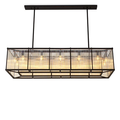 Bernadi Rectangular Chandelier - Bronze Highlight