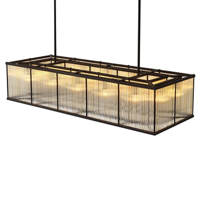 Bernadi Rectangular Chandelier - Bronze Highlight