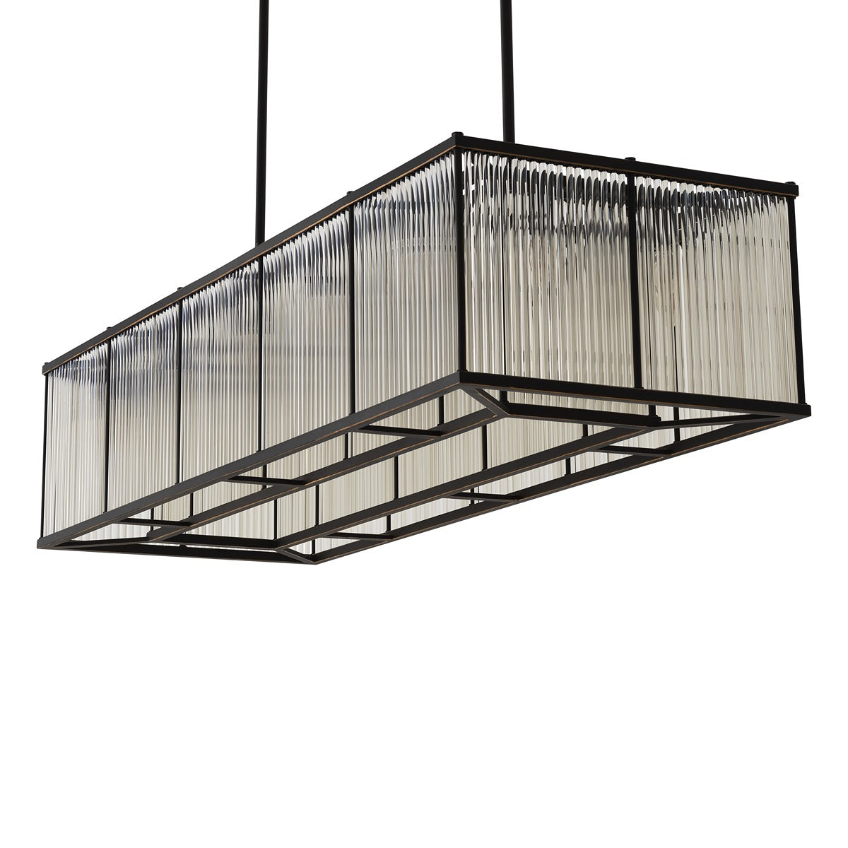 Bernadi Rectangular Chandelier - Bronze Highlight