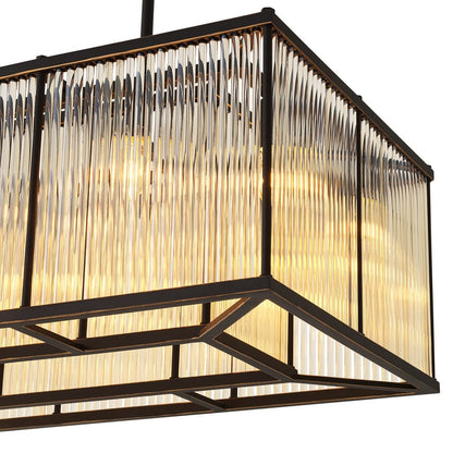 Bernadi Rectangular Chandelier - Bronze Highlight