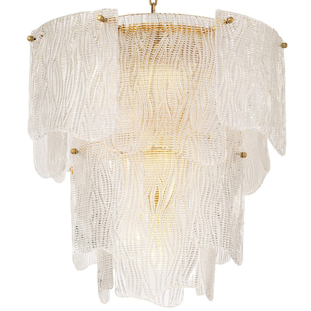 Asinara Small Chandelier - Clear Textured Glass