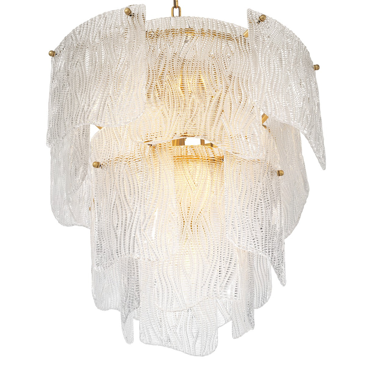 Asinara Small Chandelier - Clear Textured Glass