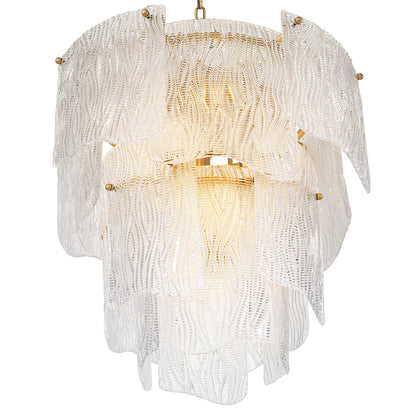 Asinara Small Chandelier - Clear Textured Glass