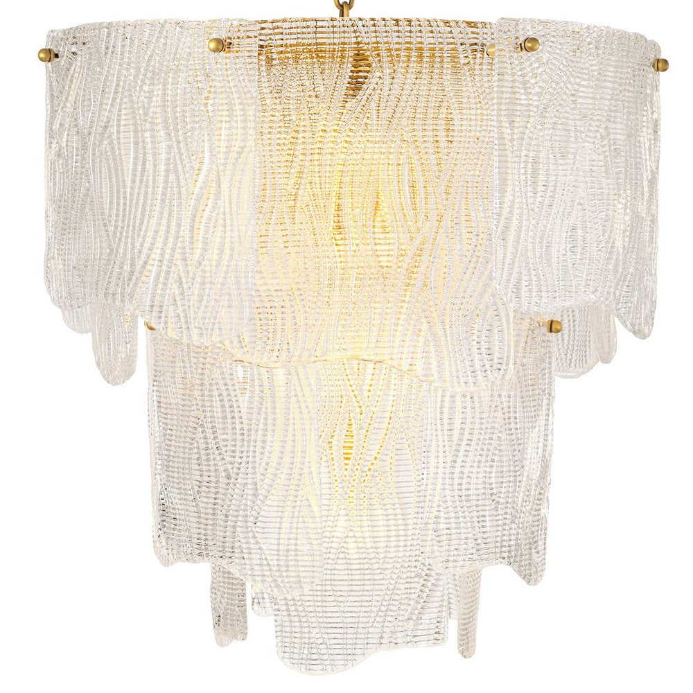 Asinara Small Chandelier - Clear Textured Glass