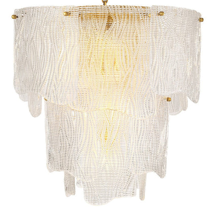 Asinara Small Chandelier - Clear Textured Glass
