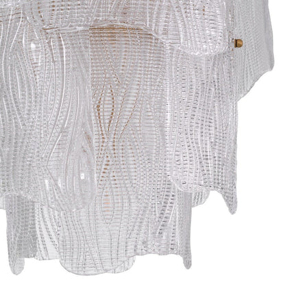 Asinara Small Chandelier - Clear Textured Glass