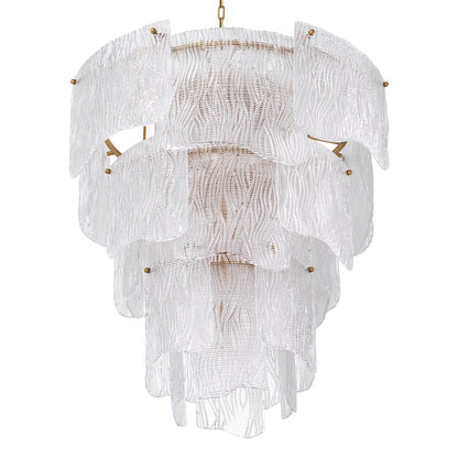 Asinara Large Chandelier - Clear Textured Glass