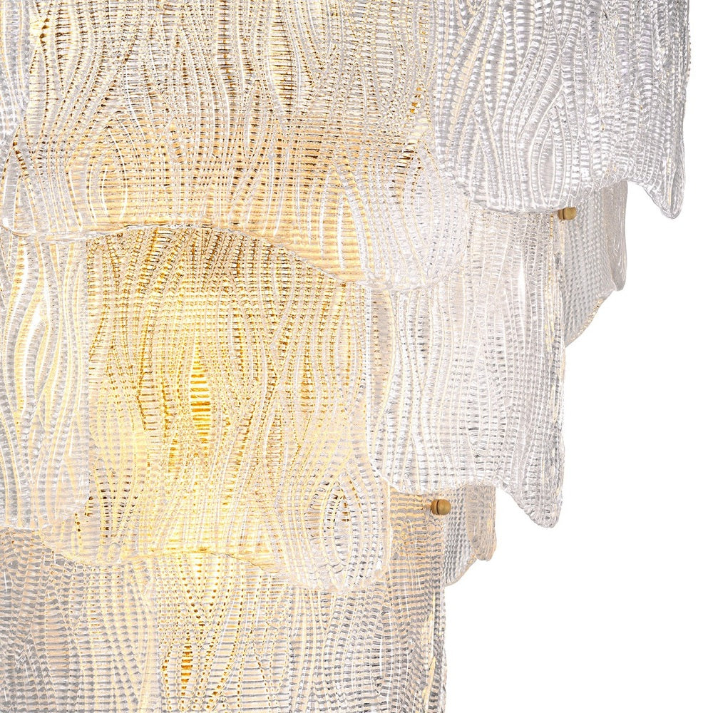 Asinara Large Chandelier - Clear Textured Glass