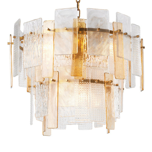 Cassiana Chandelier - Structure Glass & Antique Brass