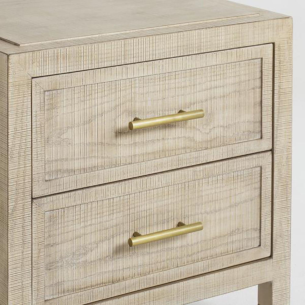 Raffles 2 Drawer Bedside Table - Natural