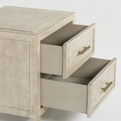 Raffles 2 Drawer Bedside Table - Natural