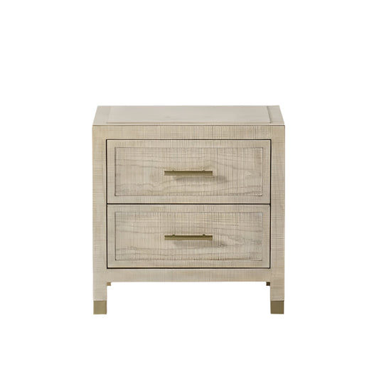 Raffles 2 Drawer Bedside Table - Natural