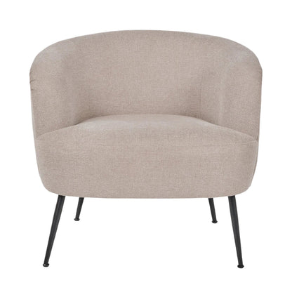 Avona Tub Chair - Natural Chenille & Black Metal