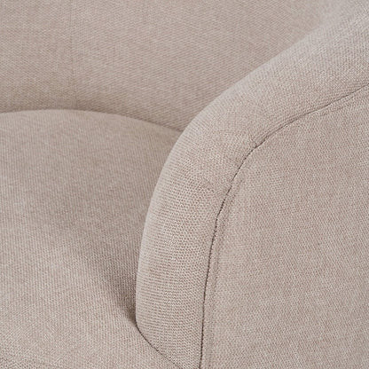 Avona Tub Chair - Natural Chenille & Black Metal