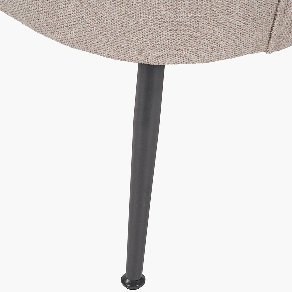 Avona Tub Chair - Natural Chenille & Black Metal