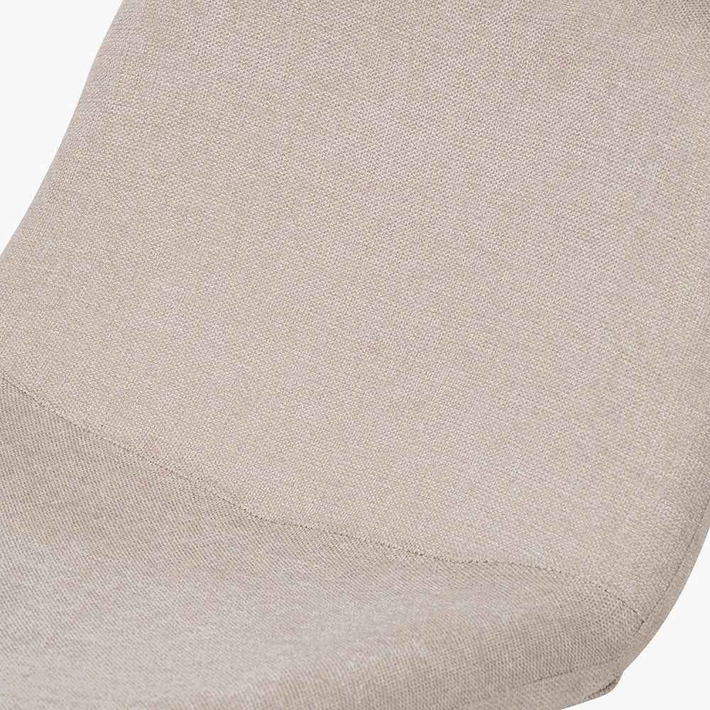 Chora Lounge Chair & Footstool - Natural Chenille & Black Metal