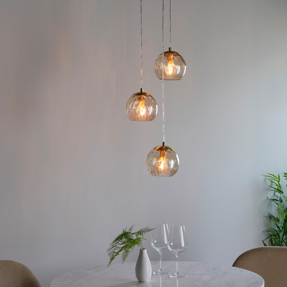 Dimple 3 Pendant Light - Satin Brass