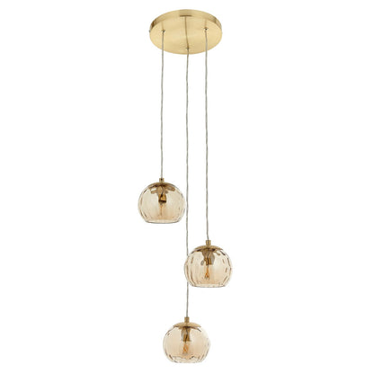 Dimple 3 Pendant Light - Satin Brass