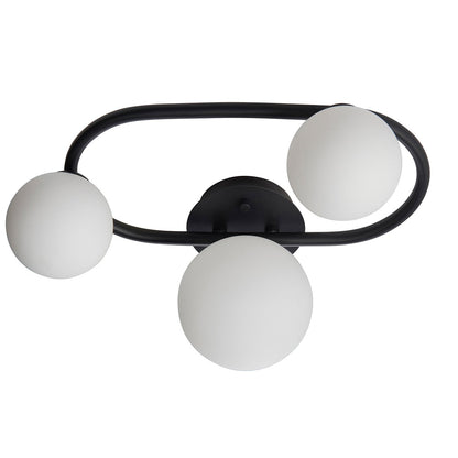 Pulsa 3 Bathroom Ring Ceiling Light - Black 175x359x252mm