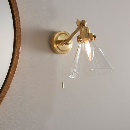 Faraday Bathroom Wall Light - Satin Brass