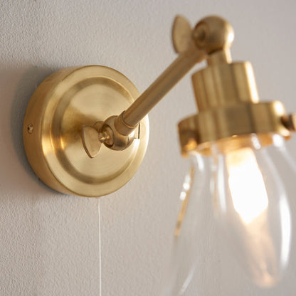 Faraday Bathroom Wall Light - Satin Brass