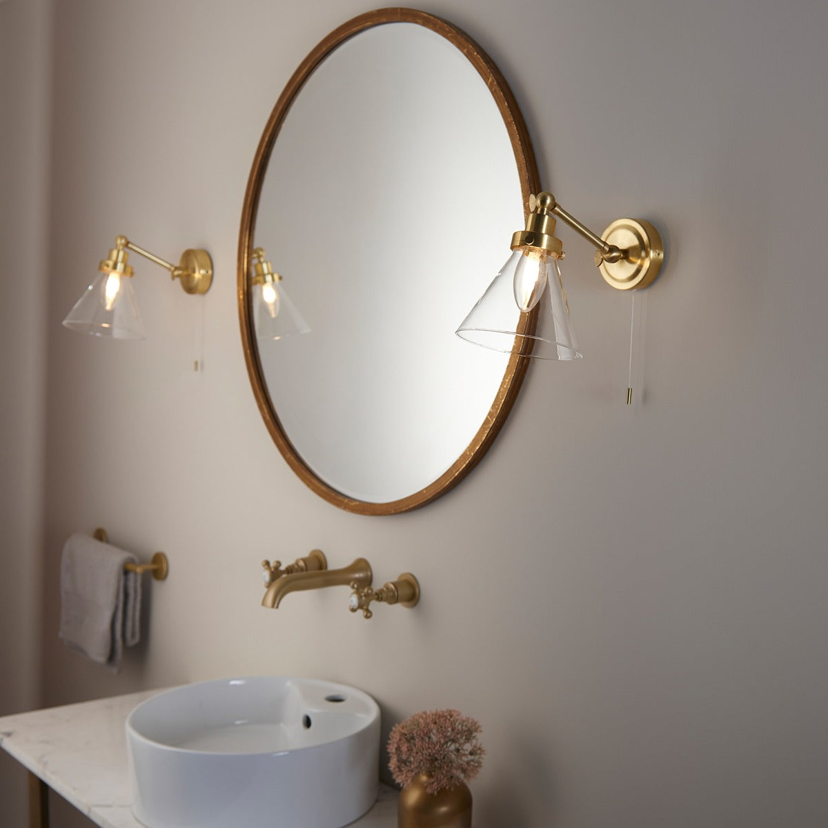 Faraday Bathroom Wall Light - Satin Brass