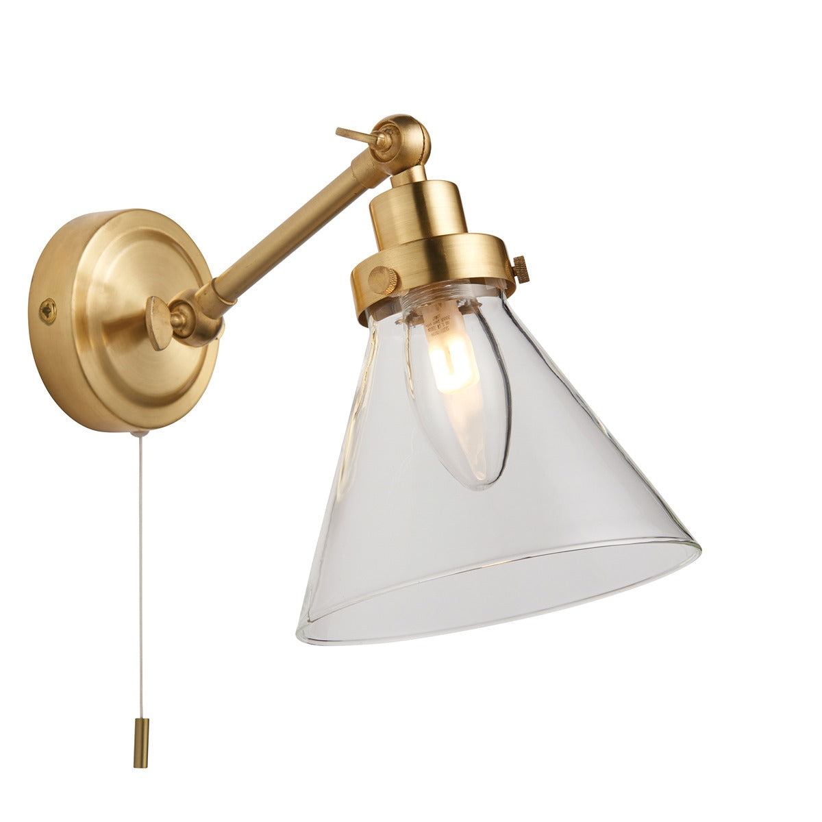 Faraday Bathroom Wall Light - Satin Brass