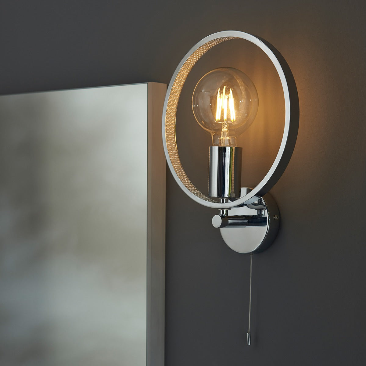 Merola Bathroom Wall Light - Chrome