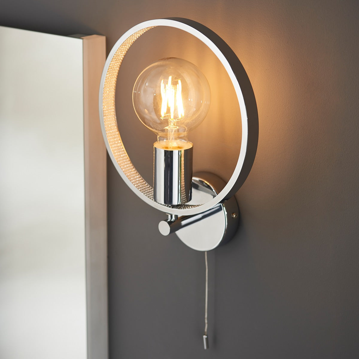 Merola Bathroom Wall Light - Chrome