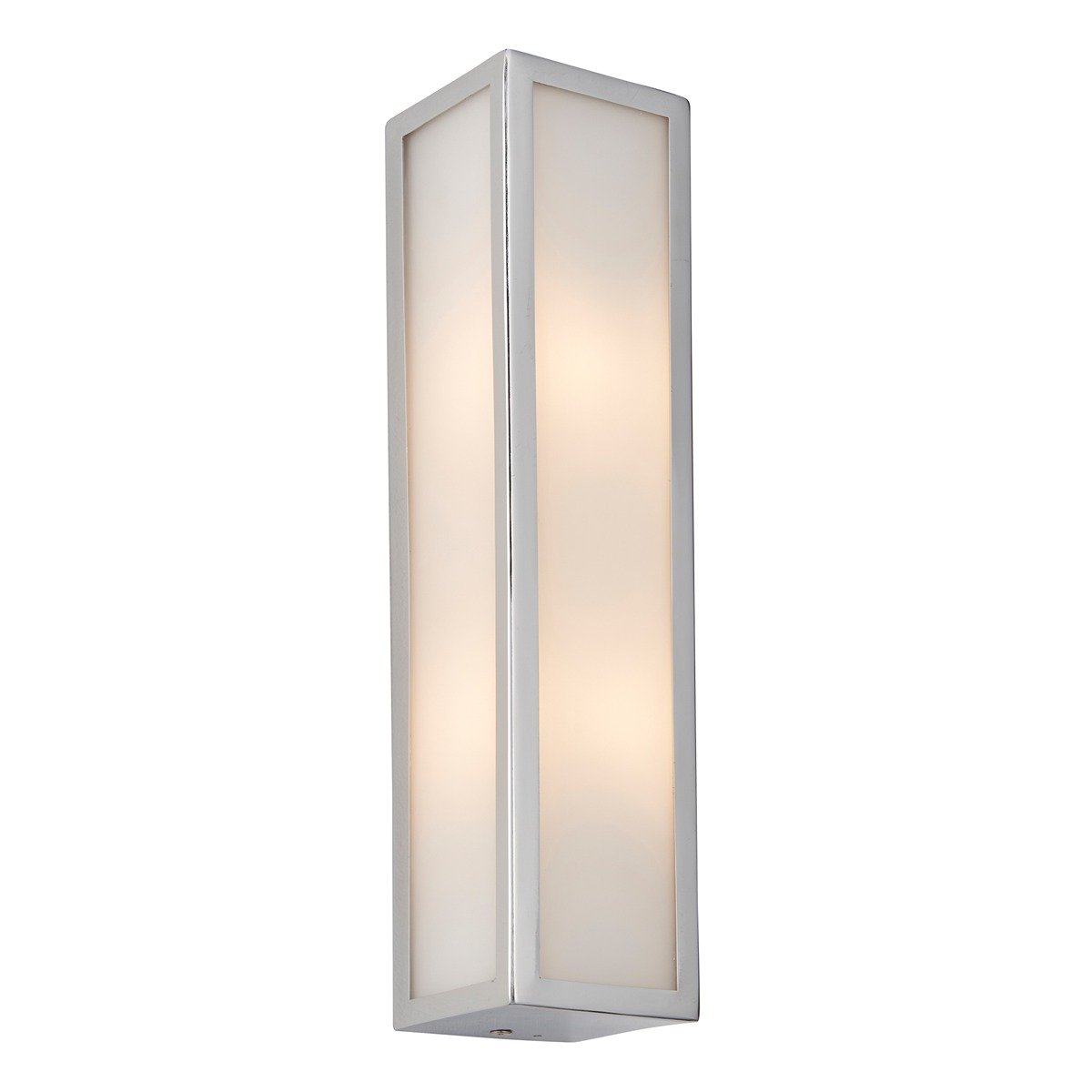 Newham Bathroom Frosted Wall Light - Chrome