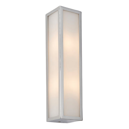 Newham Bathroom Frosted Wall Light - Chrome