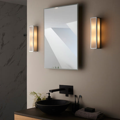 Newham Bathroom Frosted Wall Light - Chrome
